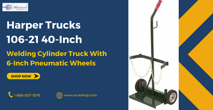 Harper Trucks 106-21 40-Inch Welding Cylinder Truck With 6-Inch Pneumatic Wheels