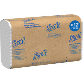 Scott&#174; Essential C-Fold Towels Absorbency Pockets 10.13"" x 13.15"" White 200/PK 12 Packs/CT