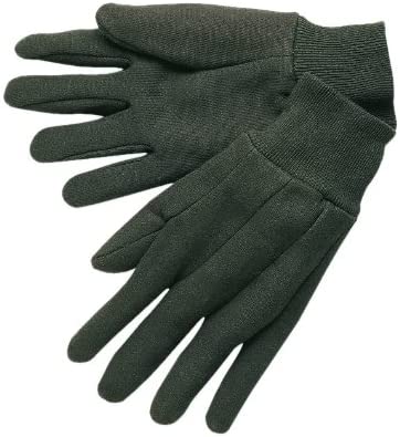 MCR Safety 7100 Jersey Cotton/Polyester Clute Patterns Men's Gloves with Jersey Knit Wrist Brown Large Pack of 12