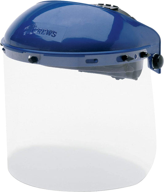 MCR Safety Ratchet Take-Up Headgear Blue Used with Face shields Pack of 1