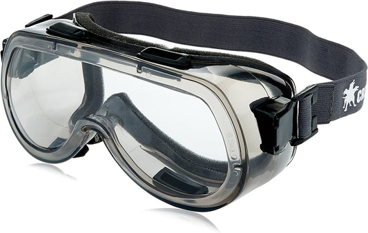 MCR Safety 2410F Verdict Polyvinyl Chloride Strap Foam Lining Safety Goggle with Smoke Frame and Clear Anti-Fog Lens Pack of 1