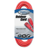 Vinyl Extension Cord, 25 ft, 1 Outlet - Red Pack of 1