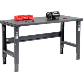 Global Industrial&#153; Adjustable Height Workbench 60 x 36"" Steel Square Edge Black