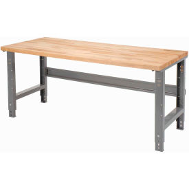 Global Industrial&#153; Adjustable Height Workbench 60 x 30"" Birch Square Edge Gray