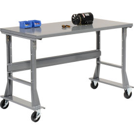 Global Industrial&#153; Mobile Workbench 72 x 30"" Flared Leg Steel Square Edge