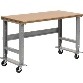 Global Industrial&#153; Mobile Workbench 72 x 36"" Adjustable Height Shop Top Safety Edge
