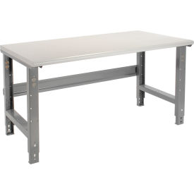 Global Industrial&#153; Adjustable Height Workbench 72 x 36"" Laminate Safety Edge Gray