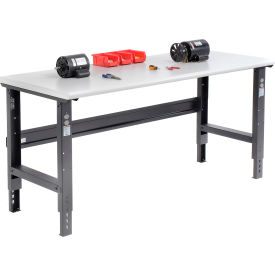 Global Industrial Adjustable Height Workbench 72 x 30"" Laminate Safety Edge Black