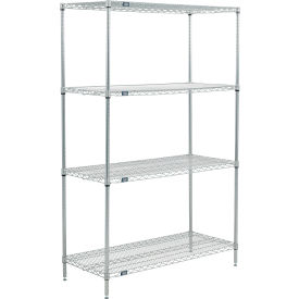 Nexel&#174; 4 Shelf Poly-Z-Brite&#174; Wire Shelving Unit Starter 42""W x 18""D x 74""H