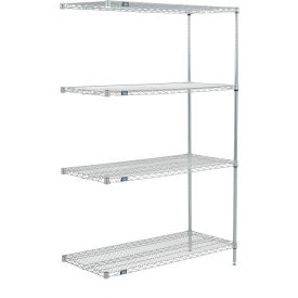 Nexel® 4 Shelf Poly-Z-Brite® Wire Shelving Unit Add On 36