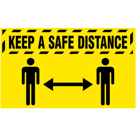 NoTrax&#174; Keep a Safe Distance Safety Message Mat 3/8"" Thick 4' x 6' Yellow