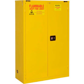 Global Industrial&#153; Flammable Cabinet Self Close Double Door 90 Gallon 43""Wx34""Dx65""H