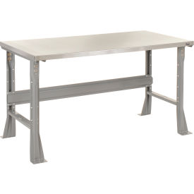 Global Industrial&#153; Flared Leg Workbench w/ Stainless Steel Square Edge Top 48""W x 30""D Gray