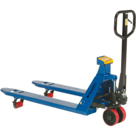 Global Industrial&#153; Manual Pallet Jack Scale Truck 5500 lb. Capacity 27""W x 48""L Forks