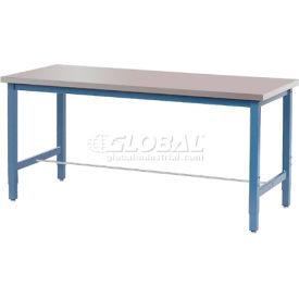 Global Industrial™ 72x30 Adj. Height Workbench Square Tube Leg Stainless Steel Square Edge BL