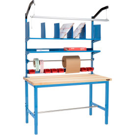 Global Industrial&#153; Packing Workbench W/Riser Kit Maple Butcher Block Square Edge 60""W x 36""D