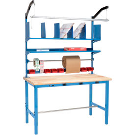 Global Industrial&#153; Packing Workbench W/Riser Kit & Power Apron Maple Safety Edge 60""W x 36""D