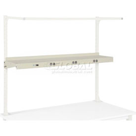 Global Industrial&#153; Steel Shelf W/ 6 Single Outlets 48""W x 12""D Tan