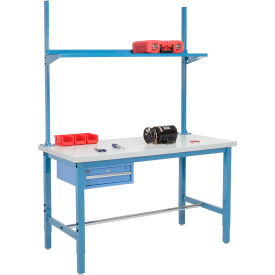Global Industrial&#153; 96x30 Production Workbench Laminate Square Edge - Drawer Upright & Shelf BL