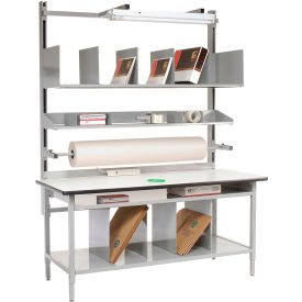 Pro-Line Complete Packing Workbench W/Power Apron Laminate T-Mold Edge 72""W x 30""D
