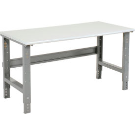 Global Industrial&#153; 72x30 Adjustable Height Workbench C-Channel Leg - ESD Safety Edge Gray