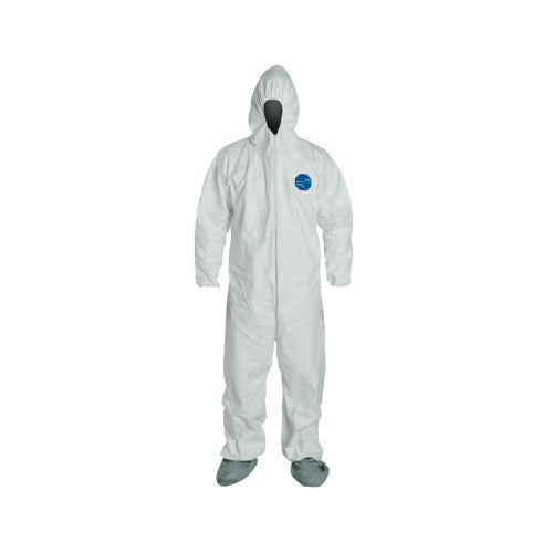 Dupont 251-TY122S-3XL Tyvek Coveralls with Attached Hood and Boots White Pack of 25