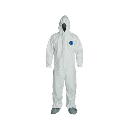 Dupont 251-TY122S-2XL Tyvek Coveralls with Attached Hood and Boots White Pack of 25
