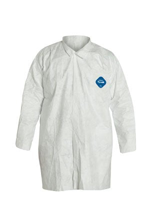 Dupont 251-TY212S-L Tyvek Lab Coats Two Pockets, Large White Pack of 30