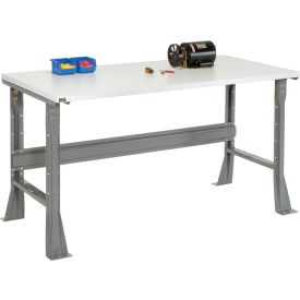 Global Industrial&#153; Flared Leg Workbench w/ ESD Square Edge Top 72""W x 36""D Gray