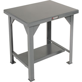 StrongHold Stationary Workbench W/ Square Tubular Leg Steel Square Edge 30""W x 24""D Gray