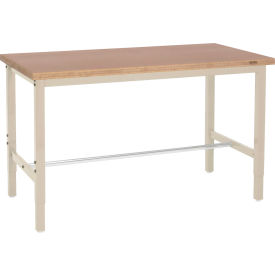 Global Industrial&#153; 72x36 Adjustable Height Workbench Square Tube Leg - Shop Top Square Edge Tan