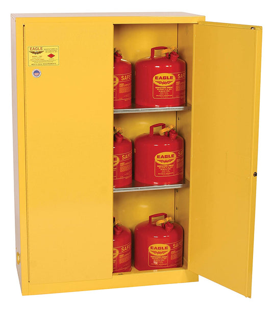 Eagle Flammable Cabinets 45 Gallon Safety Cabinet for Liquid Storage - Yellow