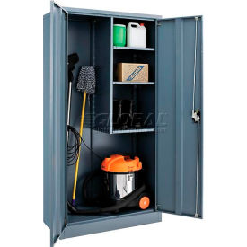 Global Industrial&#153; Janitorial Cabinet 36""W x 18""D x 72""H Assembled Gray