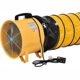 Global Industrial&#153; 16"" Confined Space Blower Fan 16' Flexible Duct 2 Speed 2850 CFM 1 HP