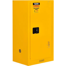 Global Industrial&#153; Flammable Cabinet Self Close Single Door 16 Gallon 23""Wx18""Dx44""H