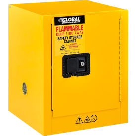 Global Industrial&#153; Flammable Cabinet Manual Close Single Door 4 Gallon 17""Wx18""Dx22""H