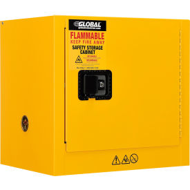 Global Industrial&#153; Flammable Cabinet Manual Close Single Door 6 Gallon 23""Wx18""Dx22""H