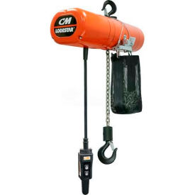 CM Lodestar 1 Ton Electric Chain Hoist W/ Chain Container 10' Lift 16 FPM 230/460V