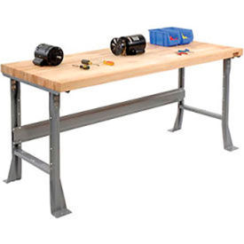 Global Industrial&#153; Assembly Workbench 72 x 30"" Flared Leg Maple Butcher Block Square Edge