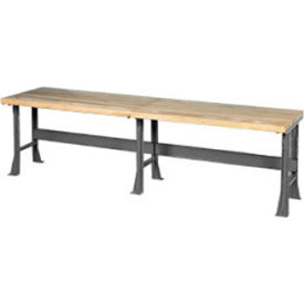 Global Industrial Extra Long Workbench w/ Maple Square Edge Top 120""W x 30""D Gray