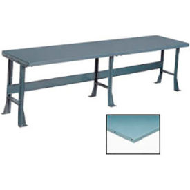 Global Industrial Production Workbench w/ Steel Square Edge Top 96""W x 30""D Gray