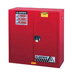 Paint & Ink Cabinet 1 Bi-Fold Self Close Door Vertical Storage 40 Gallon Capacity Red