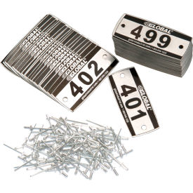 Global Industrial&#153; Locker Number Plate Kit - Pkg Of 200 Numbered 300-499