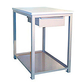 Built-Rite Drawer Shelf Shop Stand Butcher Block Square Edge 24""W x 36""D x 30""H Black