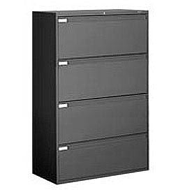 Global Furniture 9300 Series 36""W 4 Drawer Binder Lateral File Cabinet Black