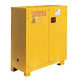 Global Industrial&#153; Flammable Cabinet W/Legs Manual Close Double Door 28 Gal. 34""Wx18""Dx48""H