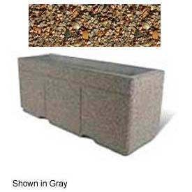 Concrete Outdoor Planter w/Forklift Knockouts 72""Lx24""W x 30""H Rectangle Tan River Rock