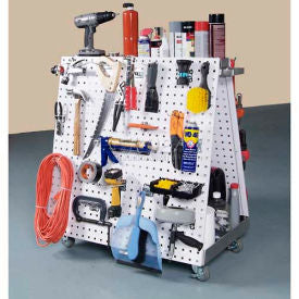 Triton Products 36-3/4""L x 39-1/4""H x 211/4""W Aluminum Frame Tool Cart w/ Tray and White LocBoard