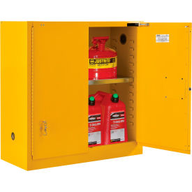 Global Industrial&#153; Flammable Cabinet Self Close Double Door 30 Gallon 43""Wx18""Dx44""H