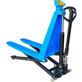 Global Industrial&#153; Manual High-Lift Skid Jack Truck with Scale 3000 lb. Cap. 27""W x 47""L Fork